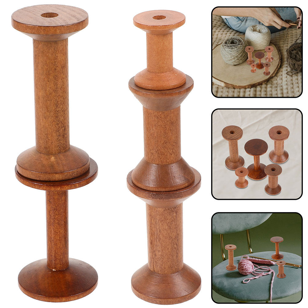 Thread Bobbins Empty - Set di 7 Rocchetti in Legno