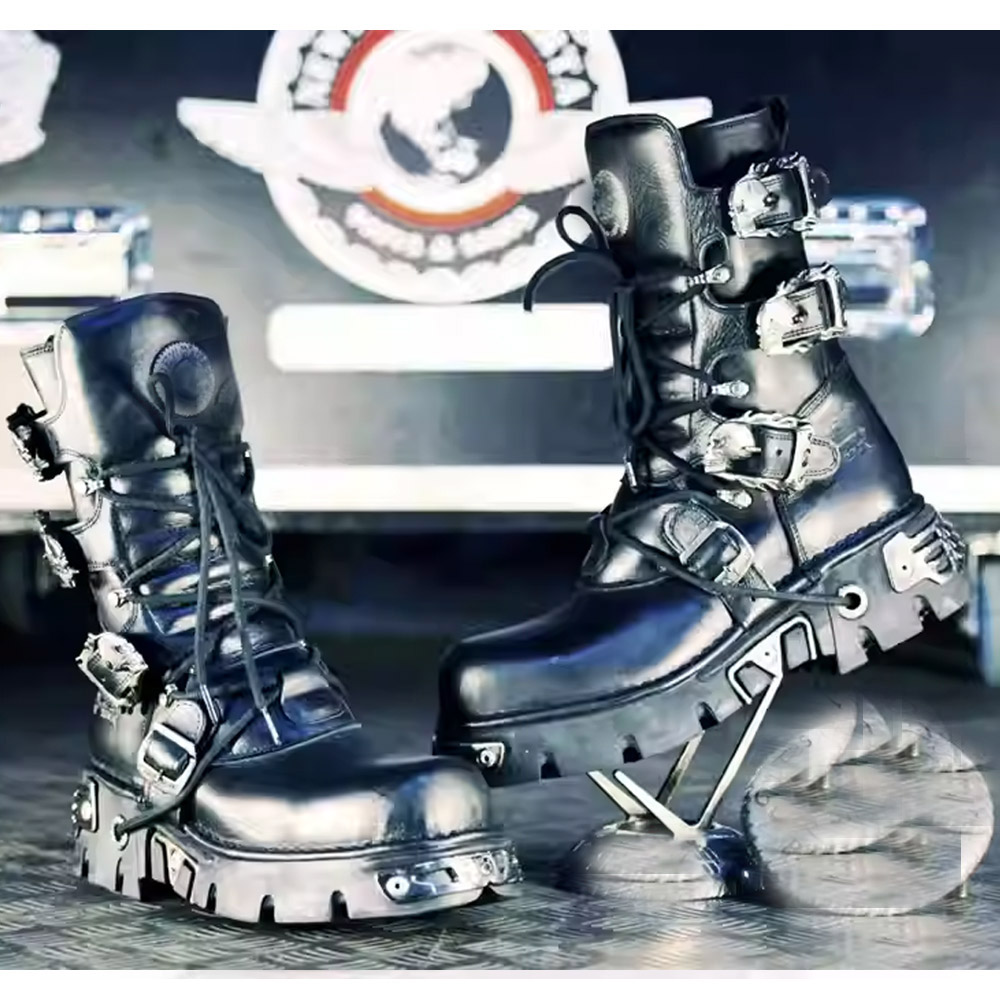 Sewing Zipper - Nuovi Stivali Punk da Moto per