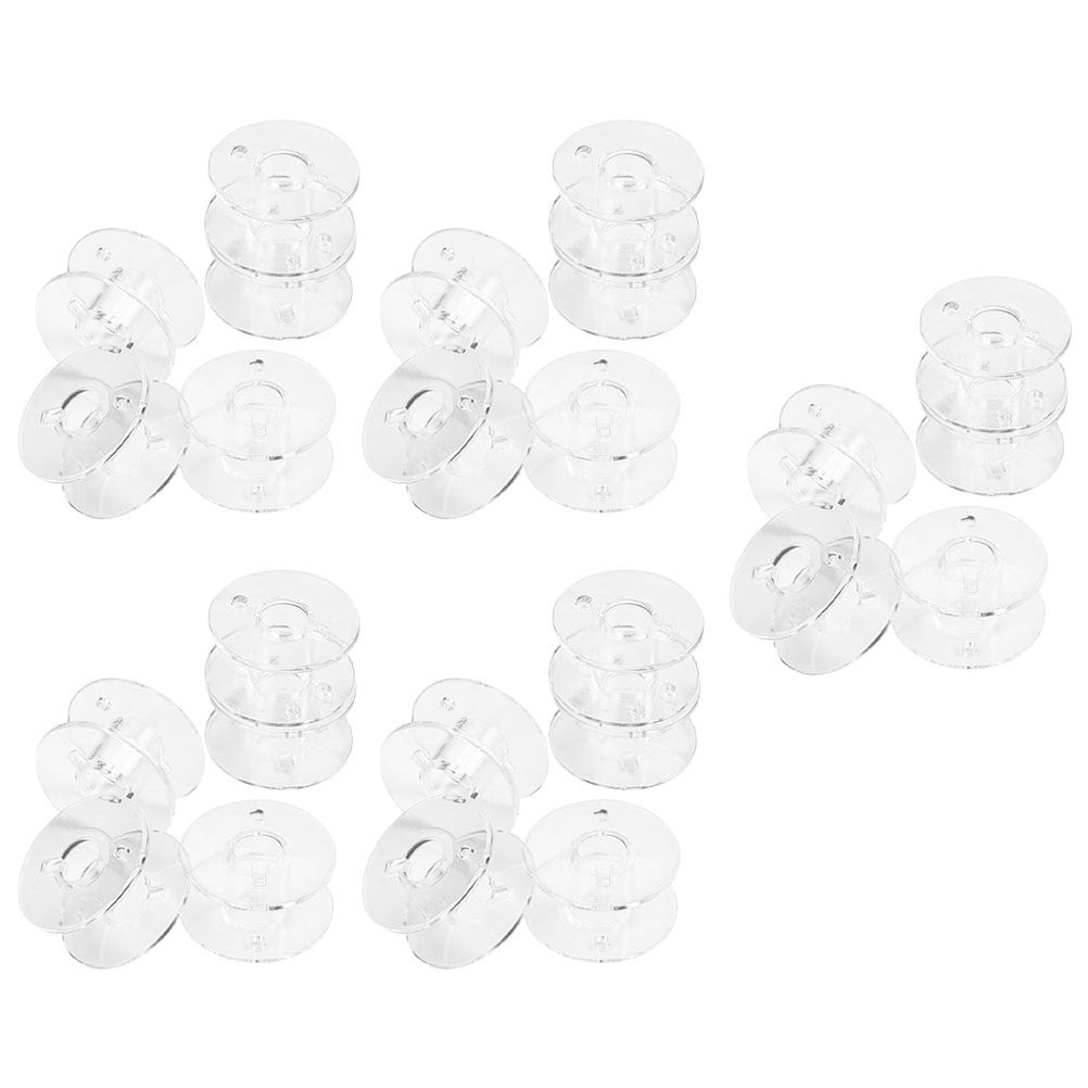 Thread Bobbins Empty - Set di Bobine Trasparenti in Plastica