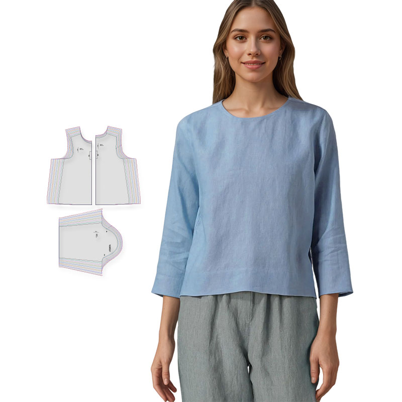 Textile Sewing Patterns - Modelli di cucito per camicetta di