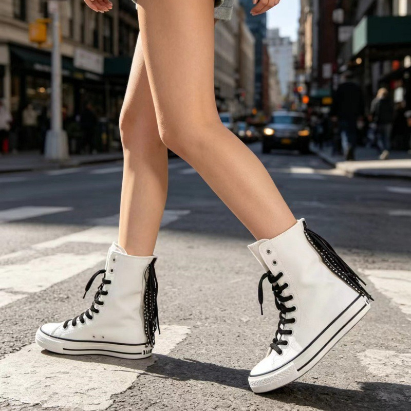 Scarpe in tela da donna nuove, - Sewing Front Zipper recensione e prezzo