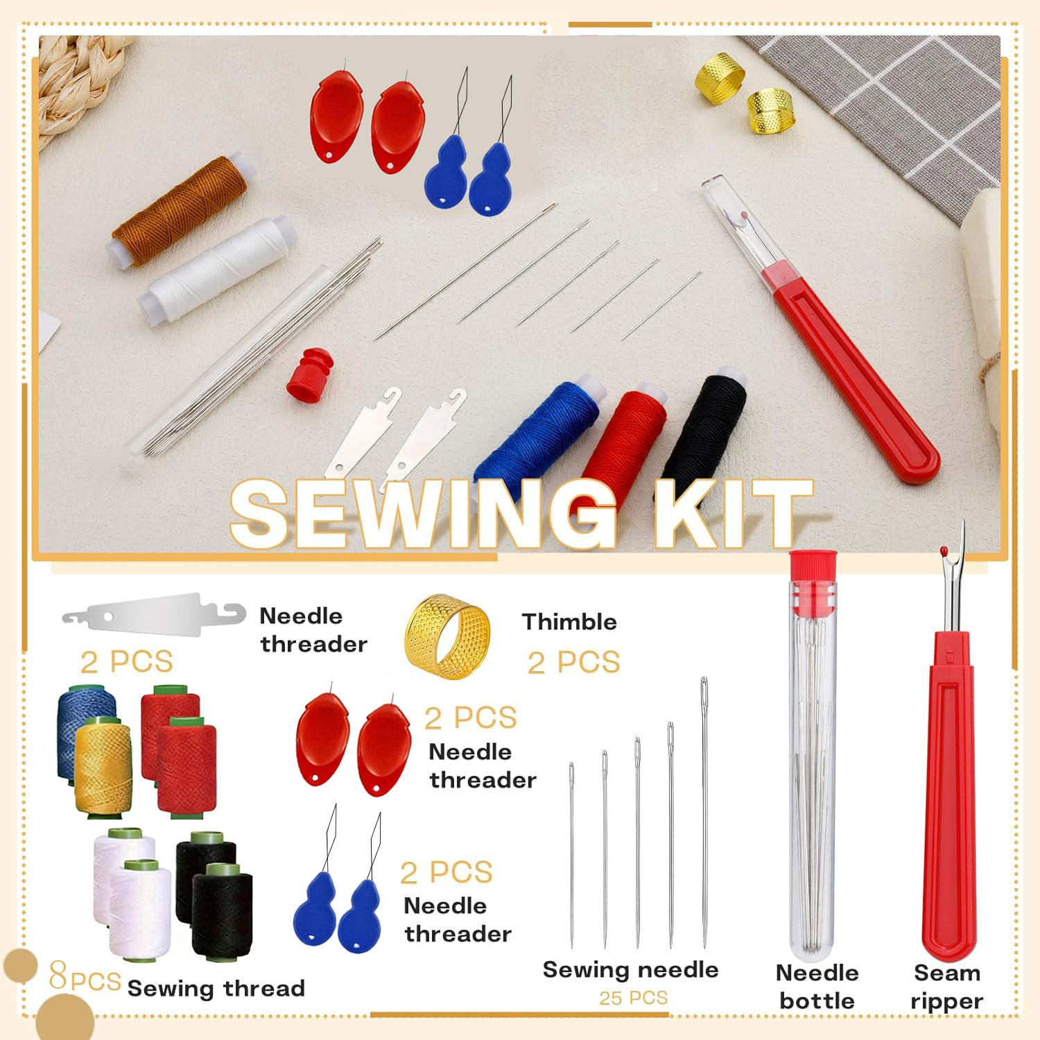 Kit di 43 Aghi da Cucito con O - Sewing Kit recensione e prezzo